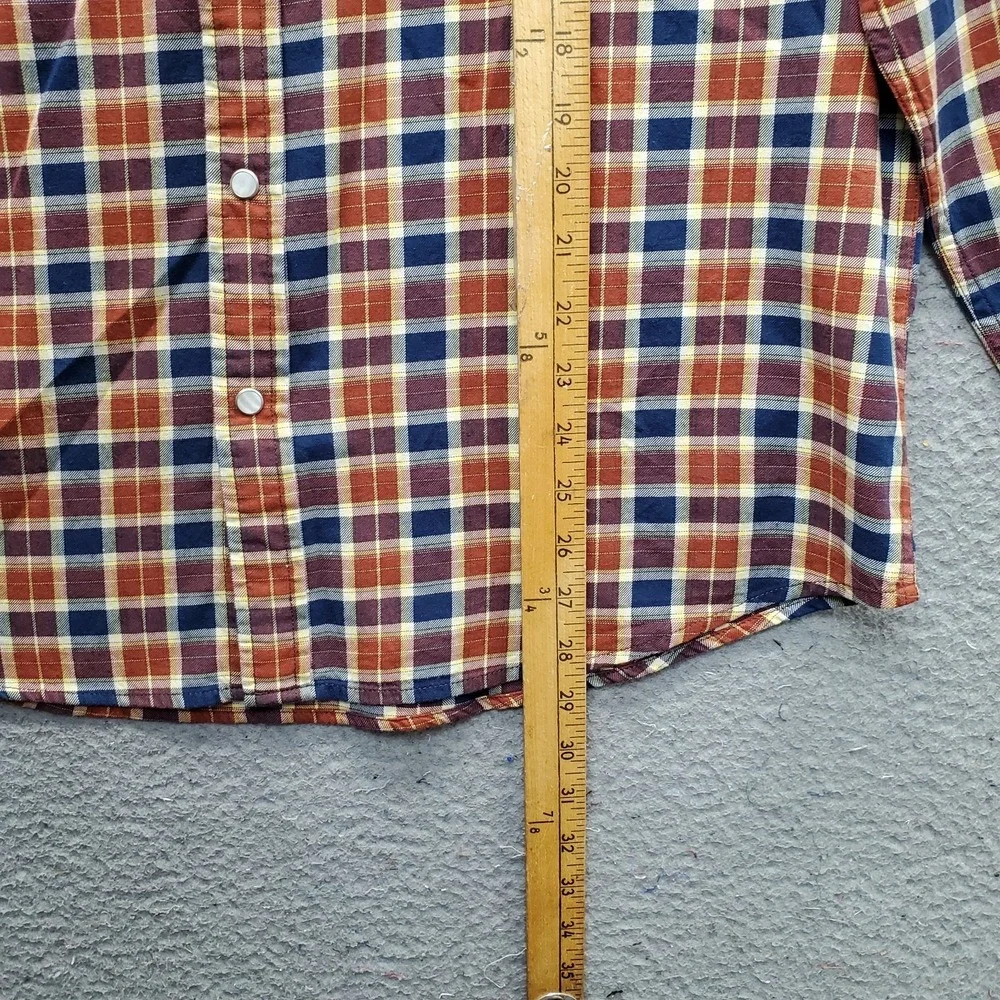 Levi's Western Shirt Men L Multi Plaid Standard Fit Long Sleeve Pearl Snap Front